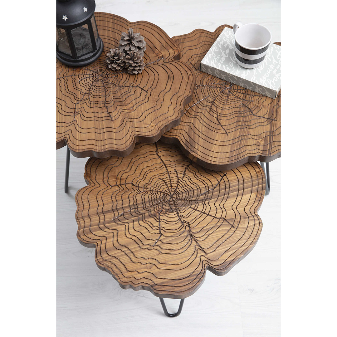 Kütük Zigon Sehpa Ceviz