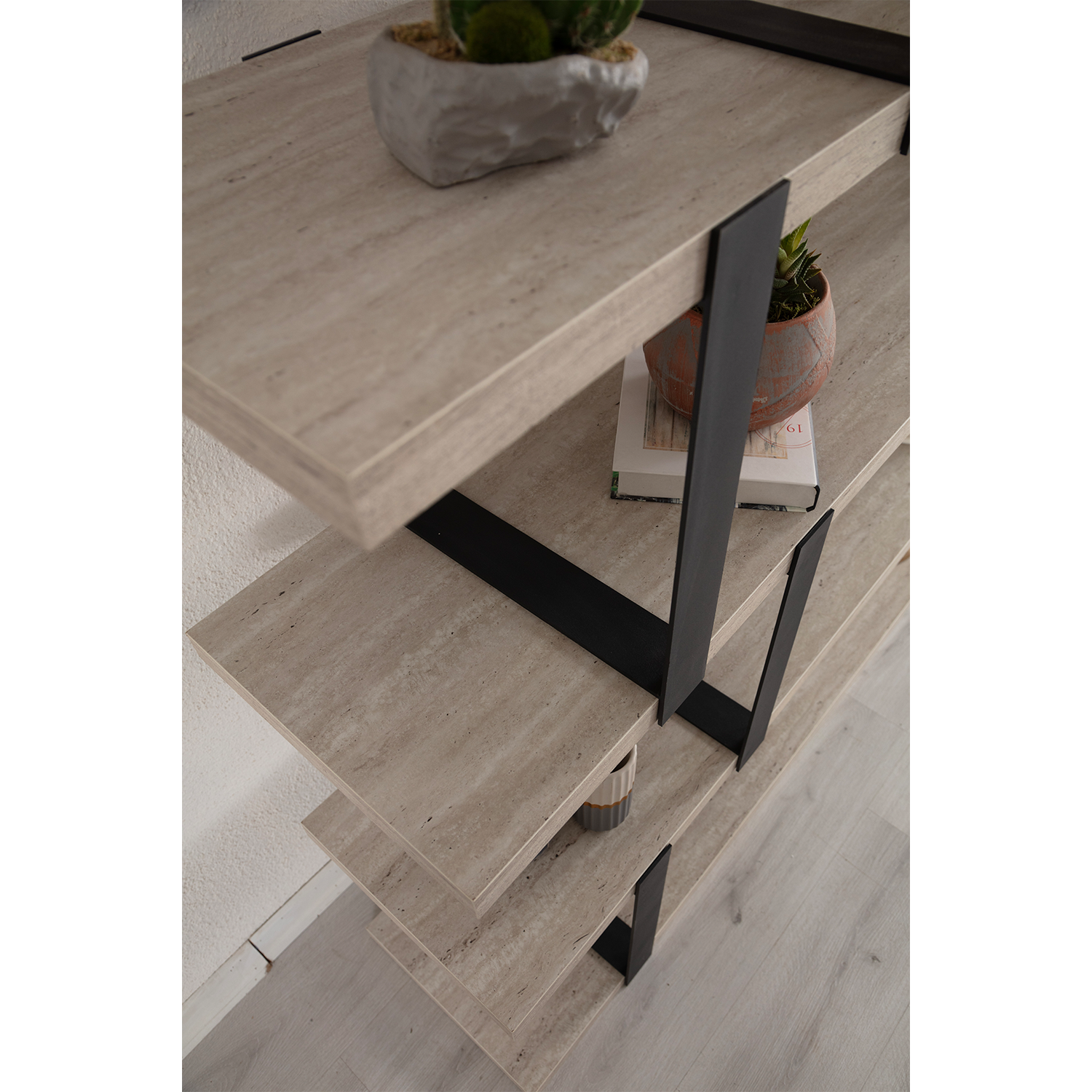 Caps Kitaplık Traverten