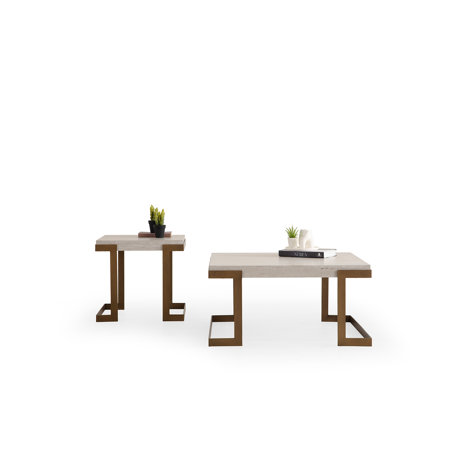 Bogota Traverten Orta Sehpa Seti 2’li Traverten