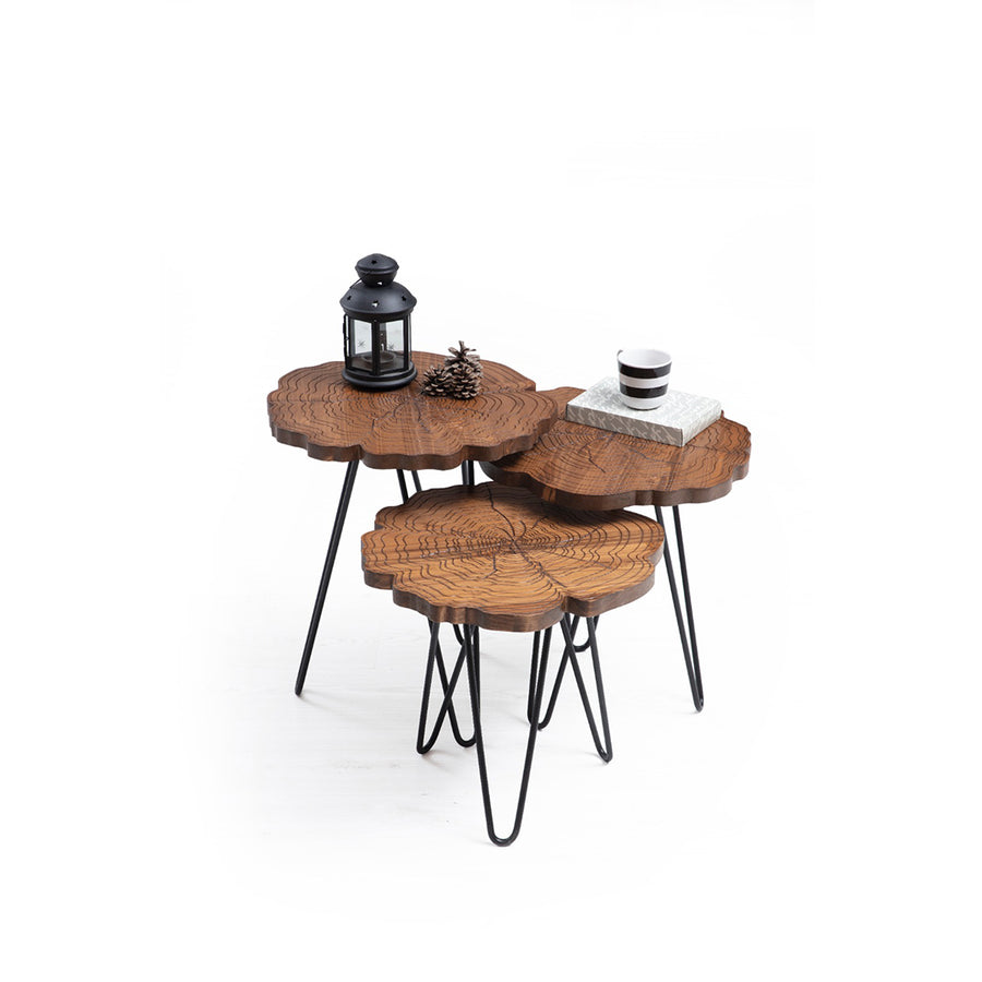 Kütük Zigon Sehpa Ceviz