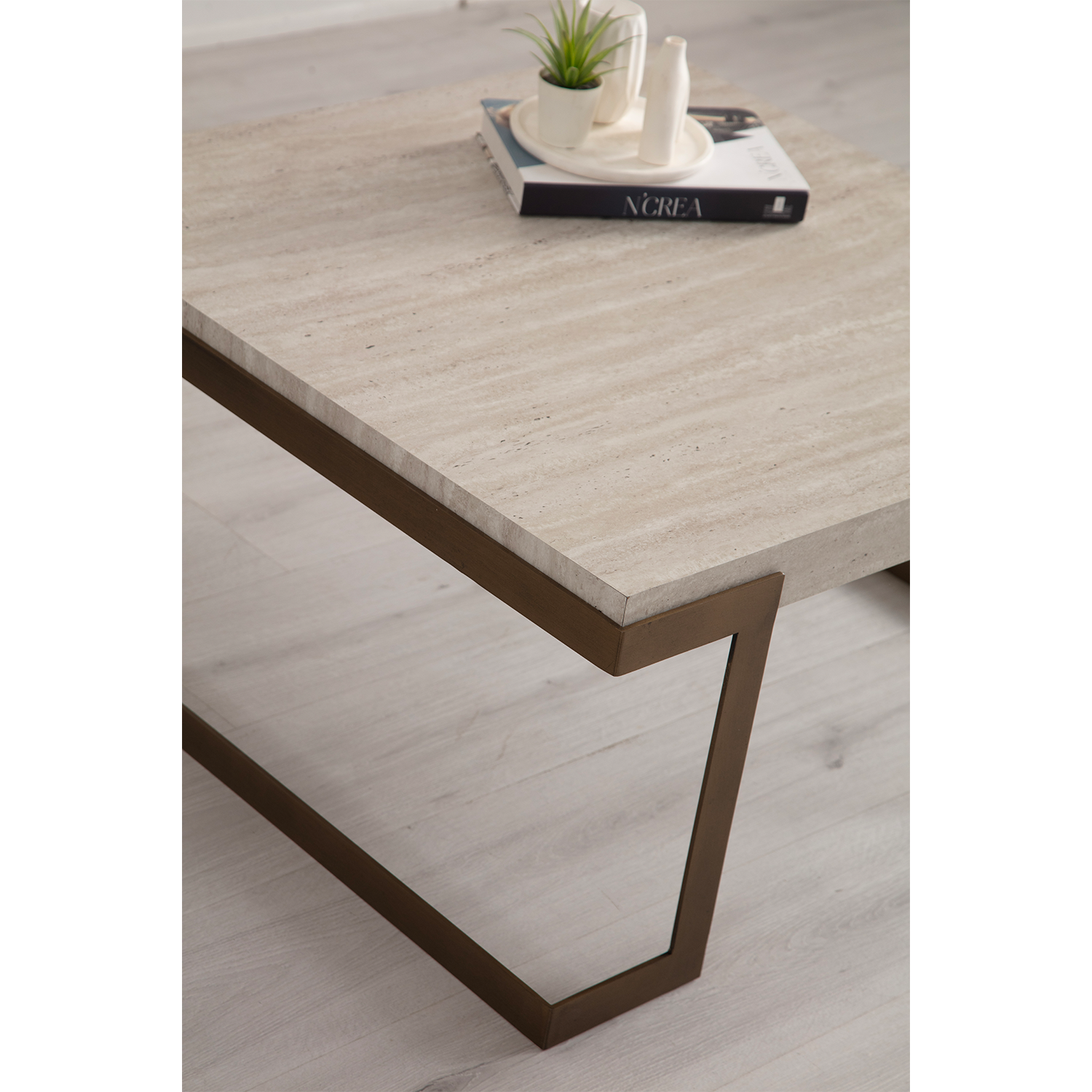 Bogota Traverten Orta Sehpa Seti 2’li Traverten