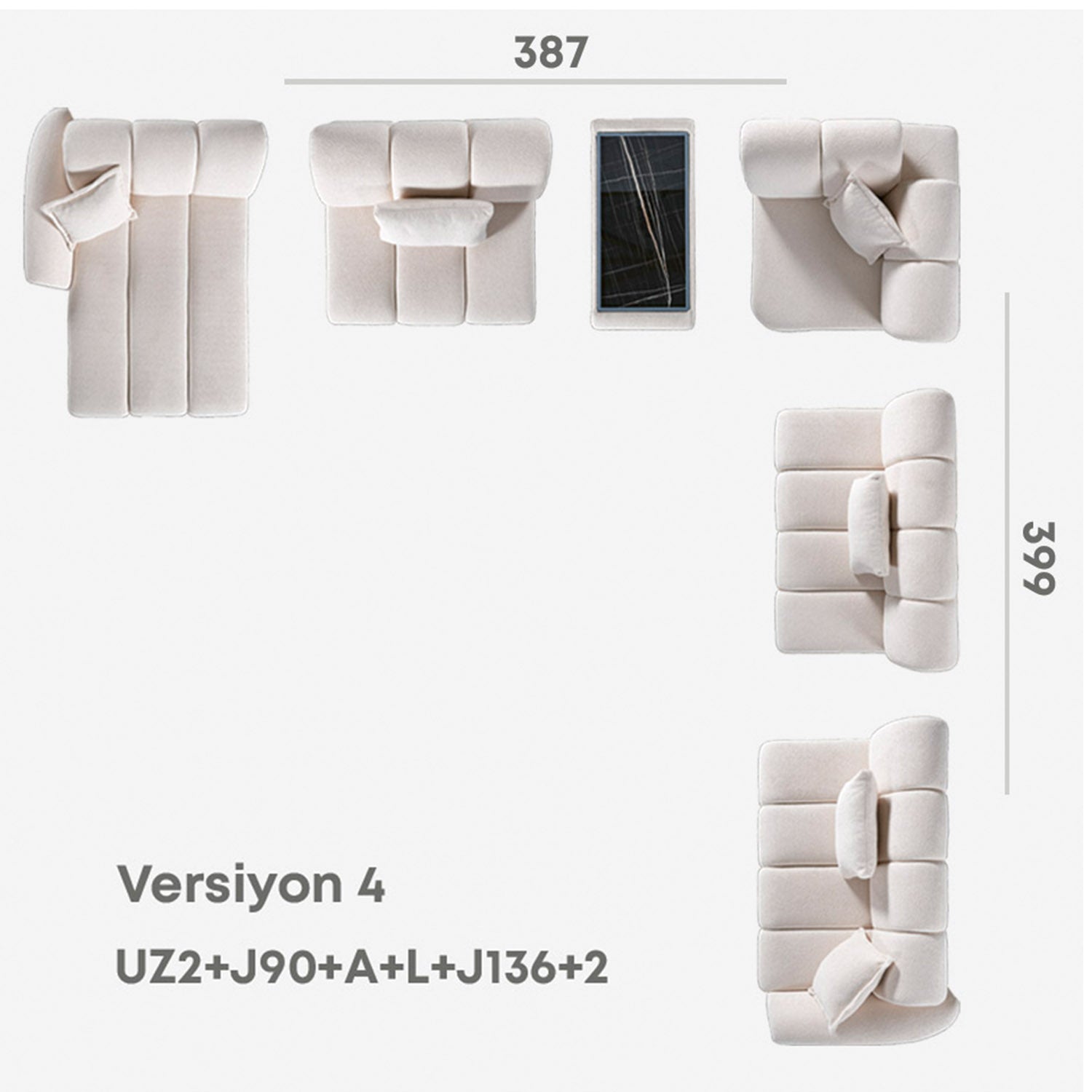 Orlando Puzzle Köşe Takımı