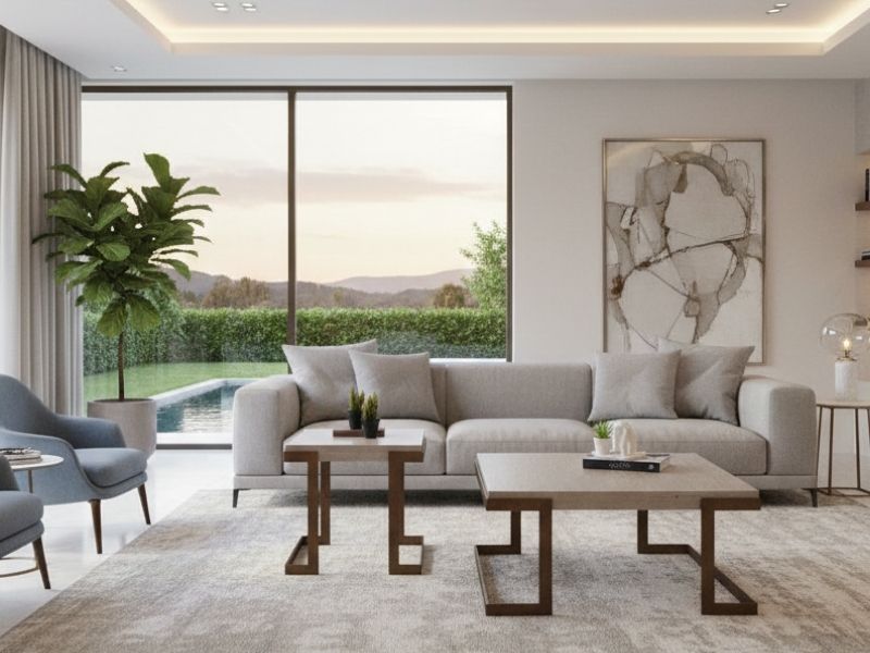 Bogota Traverten Orta Sehpa Seti 2’li Traverten