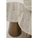 Beige Zigon Sehpa – 3’lü Set – Beyaz / Pirinç Ayak