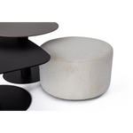 Benny Set – 3’lü Sehpa + Puf – Siyah (Black Sets)