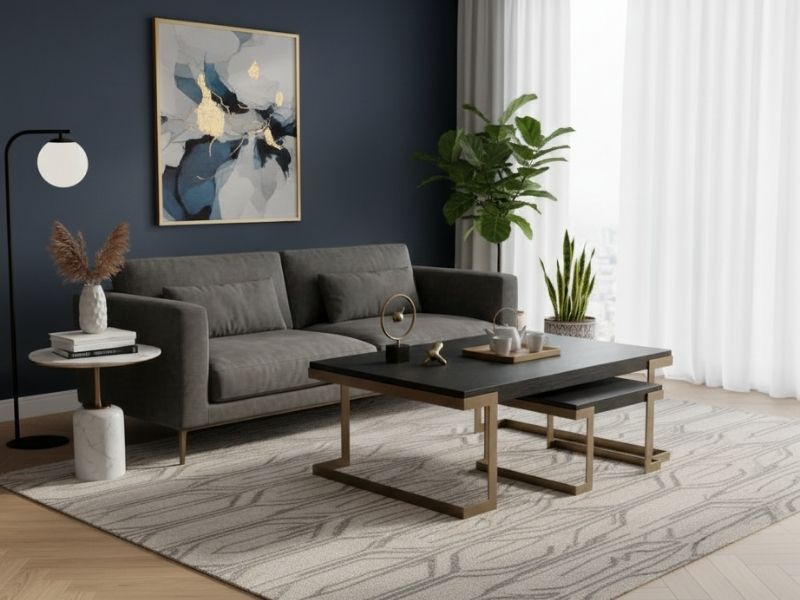 Bogota Orta Sehpa Seti 2’li Set Siyah